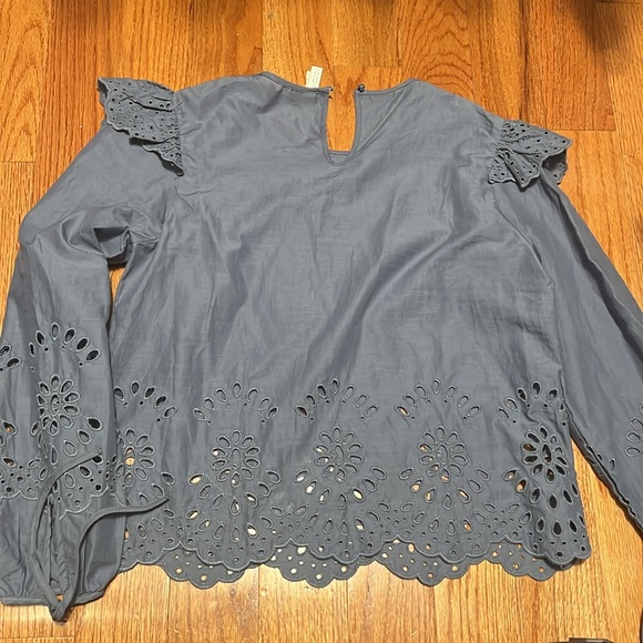 EYELET EMBROIDERED BLOUSE - Picture 4 of 5